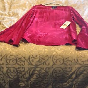 Red Embossed Karen Kane Top